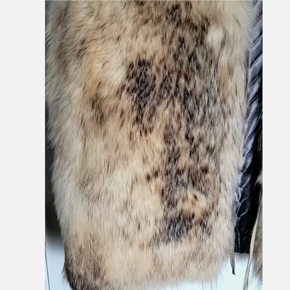 Vintage Handmade Speckled Eastern Coyote Fur Vest Winter Women's M/L 36" Ches - Picture 5 of 14